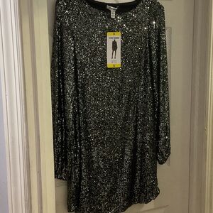 Steve Madden Silver Sequin Dress